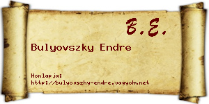 Bulyovszky Endre névjegykártya